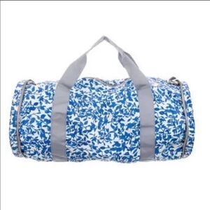 DVF White & Blue Floral Travel Duffle Bag